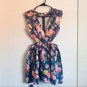 Blue floral dress